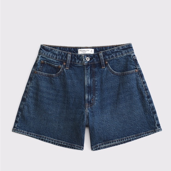 Abercrombie and Fitch High Rise Dad Short Curve Love in Dark Wash size 28 / 6 - Picture 1 of 12